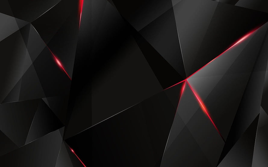Dark Geometric Abstract Pattern with Glowing Red Light Streaks HD wallpaper