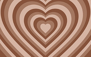 Concentric Heart Pattern in Warm Brown and Beige Tones HD wallpaper