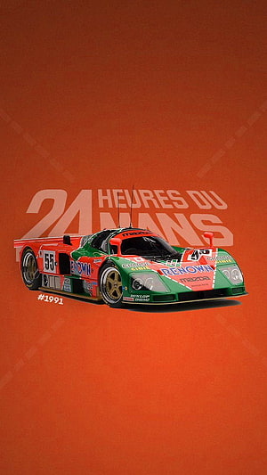 Mazda 787B Renown Racing Livery 1991 24 Hours of Le Mans Endurance Prototype HD phone wallpaper