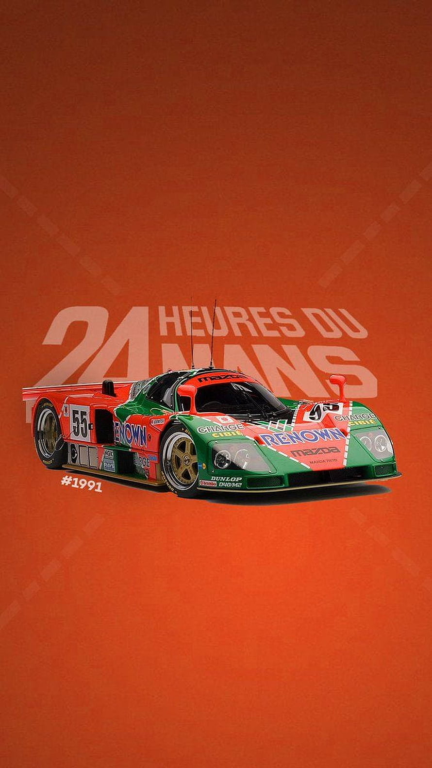 Mazda 787B Renown Racing Livery 1991 24 Hours of Le Mans Endurance Prototype HD phone wallpaper