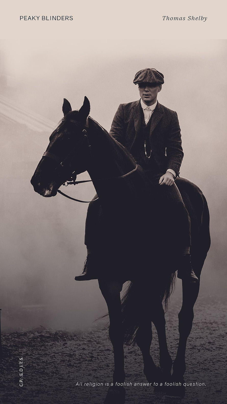 Thomas Shelby on Horseback in Peaky Blinders Vintage Portrait HD phone wallpaper