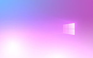 Windows 10 Pink and Purple Gradient Desktop Background with Glowing Logo HD wallpaper