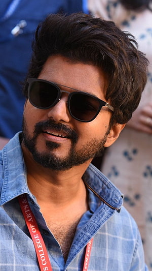 Vijay in Master Movie with Sunglasses and Denim Shirt HD phone wallpaper