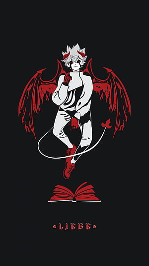 Asta and Liebe Demon Wings Illustration from Black Clover Anime HD phone wallpaper