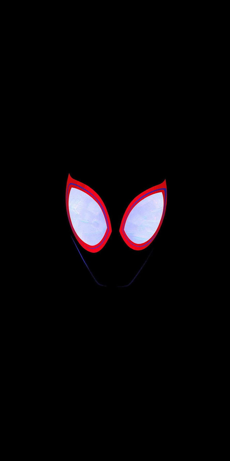 Minimalist Spider-Man Mask Eyes on Black Background HD phone wallpaper