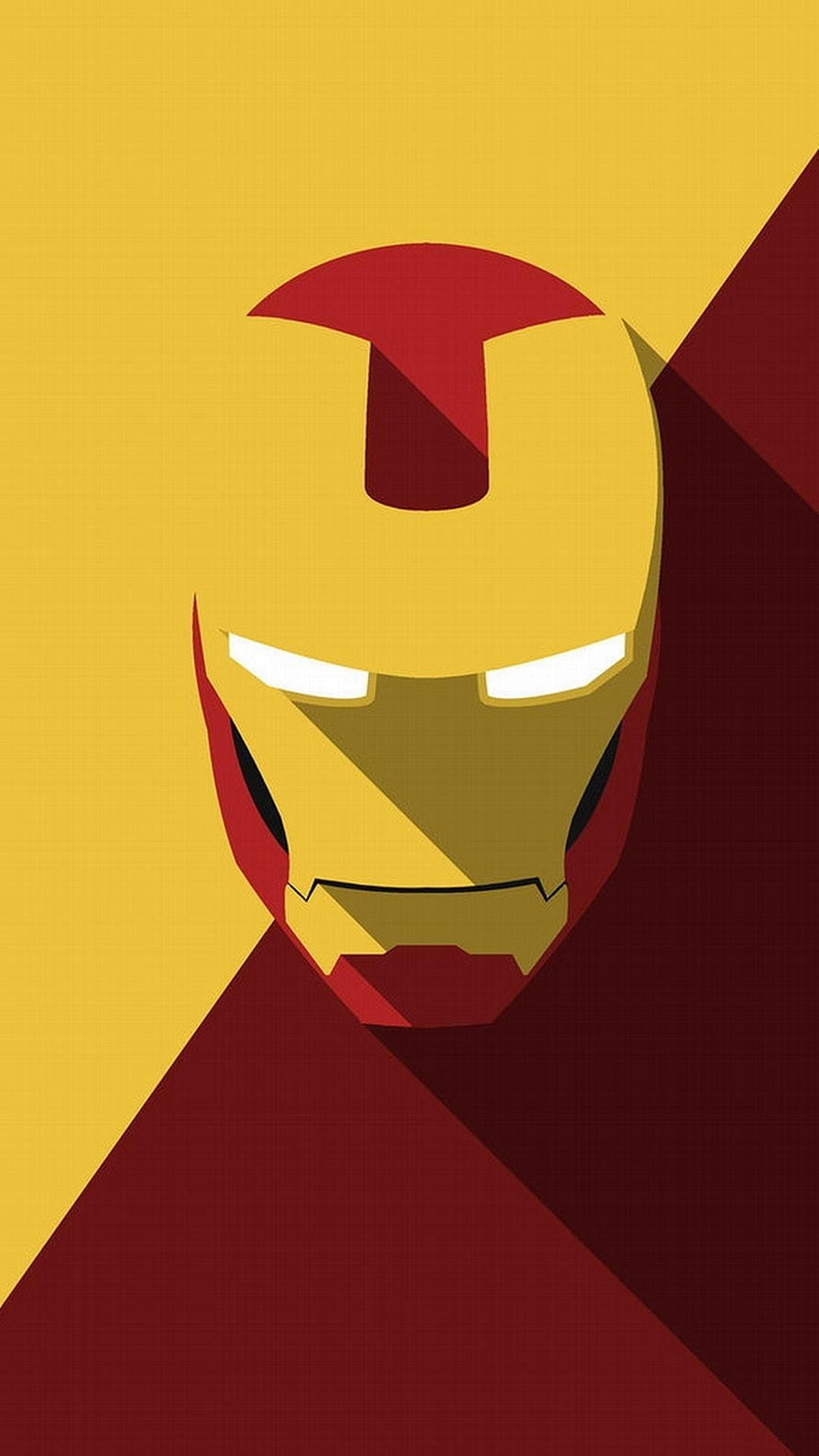 Minimalist Iron Man Mask Portrait in Flat Geometric Vector Style HD phone wallpaper