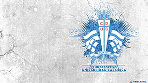 Club Deportivo Universidad Católica Crest on Textured Concrete Background HD wallpaper