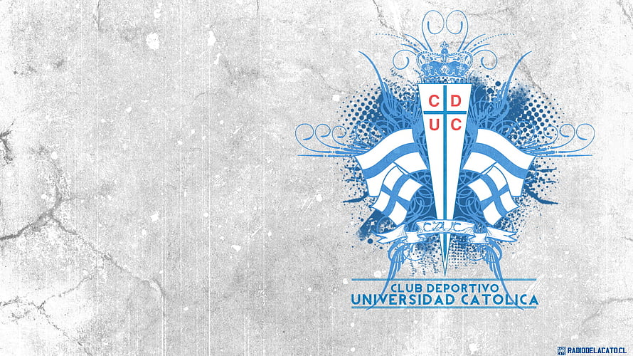 Club Deportivo Universidad Católica Crest on Textured Concrete Background HD wallpaper
