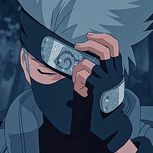 Kakashi Hatake from Naruto Shippuden Adjusting His Headband in a Dark Forest Setting HD phone wallpaper