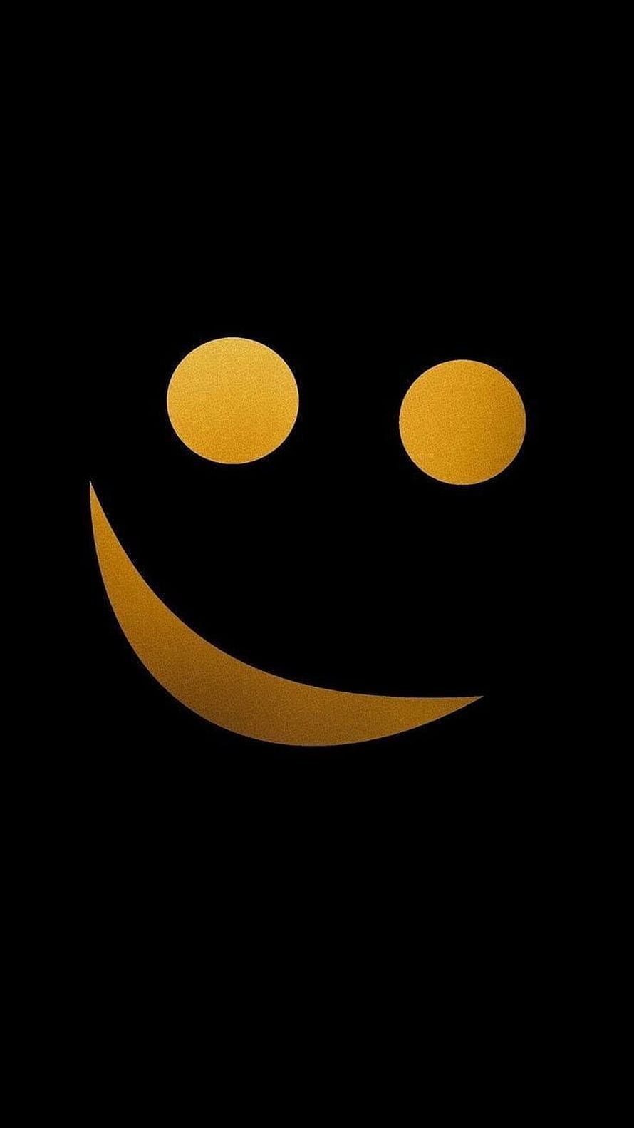 Minimalist Golden Smile Face on Black Background HD phone wallpaper