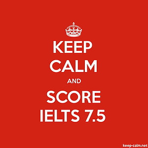Keep Calm and Score IELTS 7.5 Motivational Red Poster with Crown Icon HD phone wallpaper