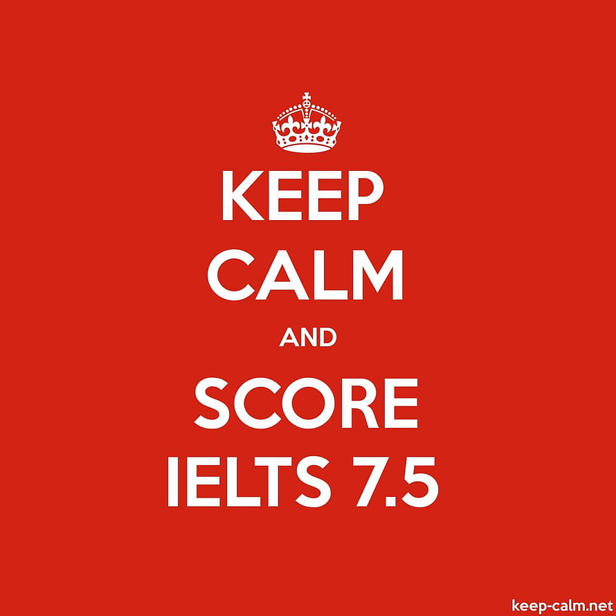 Keep Calm and Score IELTS 7.5 Motivational Red Poster with Crown Icon HD phone wallpaper