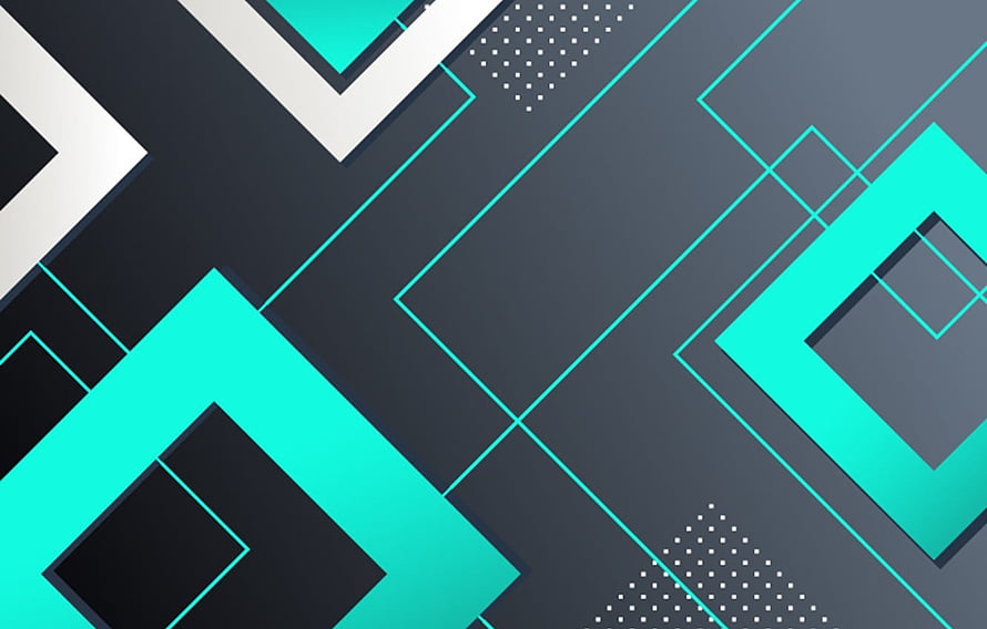 Modern Geometric Abstract Pattern with Turquoise and Dark Grey Angular Shapes HD wallpaper