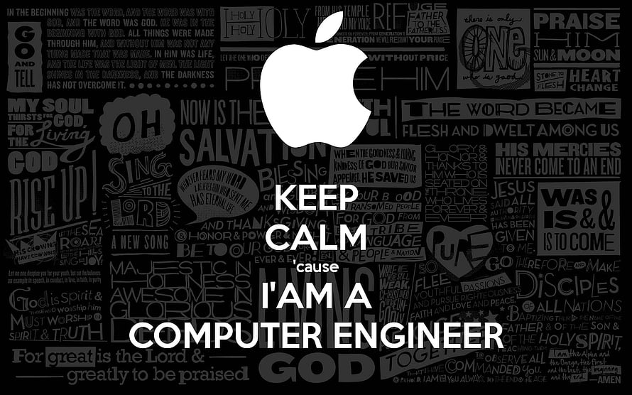 Keep Calm I Am A Computer Engineer Apple Logo Typography Wallpaper HD wallpaper
