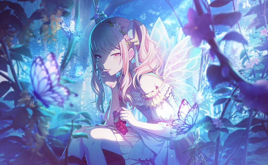 Akiyama Mizuki from Project SEKAI as a Fairy in a Luminous Garden HD wallpaper