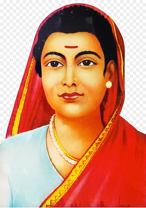 Savitribai Phule Portrait in Traditional Red Saree and Gold Jewelry HD phone wallpaper