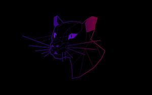 Ubuntu 20.04 Focal Fossa Wireframe Cat Logo on Black Background HD wallpaper