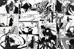 Bleach Manga Panels: Black and White Anime Artwork and Character Scenes HD wallpaper