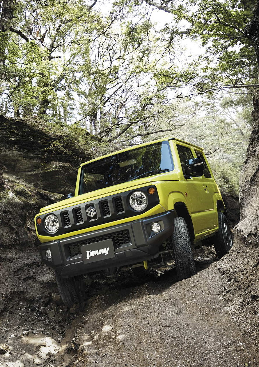 Suzuki Jimny Off-Road Adventure in Forest Trail HD phone wallpaper