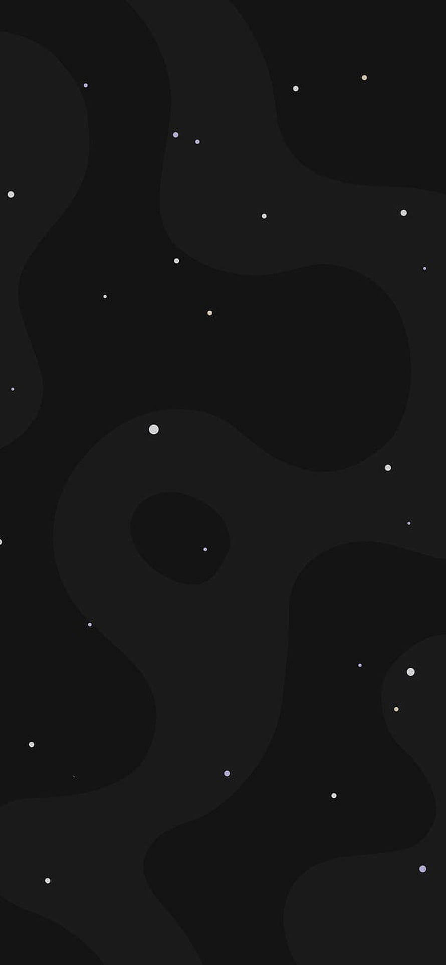 Minimalist Dark Night Sky with Scattered Stars and Abstract Organic Shapes HD phone wallpaper