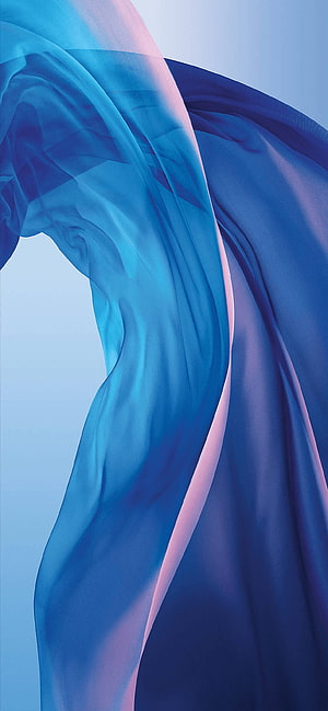Flowing Blue Silk Fabric with Soft Pink Highlights Abstract Minimalist Design HD phone wallpaper