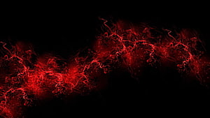 Vibrant Red Electric Energy Waves on a Deep Black Abstract Background HD wallpaper