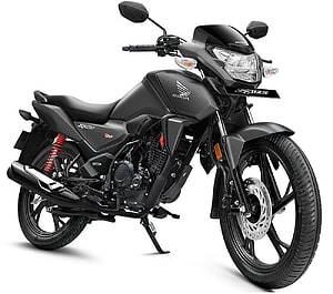 Black Honda SP125 Motorcycle Studio Shot with Red Rear Shock Absorber HD wallpaper