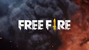 Free Fire Game Logo Against Dark Smoke and Fire Background HD wallpaper