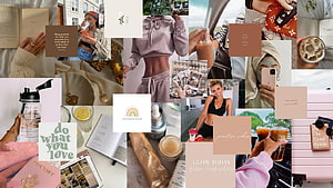 Summer Aesthetic Vision Board Collage Featuring Lifestyle, Travel, and Self-Care Elements HD wallpaper