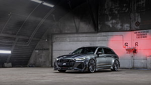 ABT Audi RS6 Avant Performance Wagon in Industrial Concrete Garage HD wallpaper