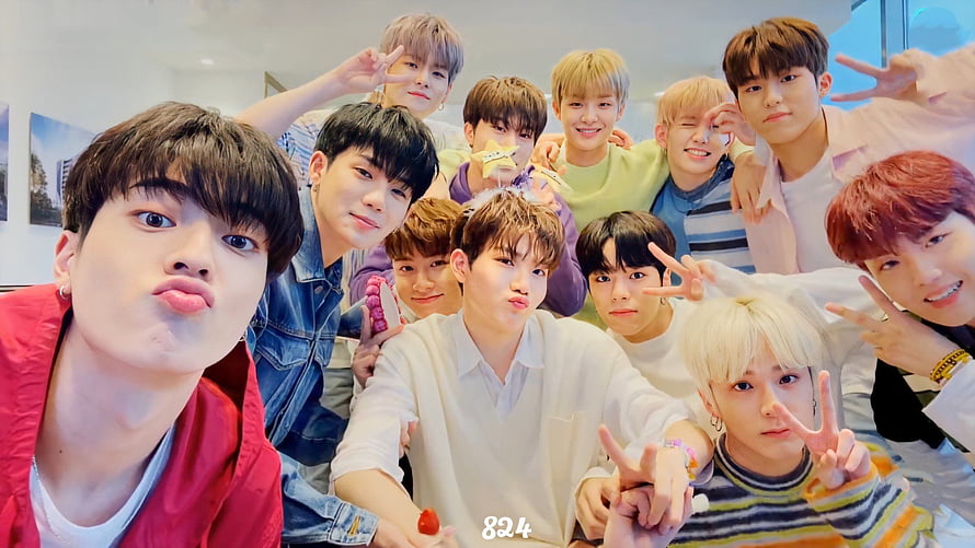 Treasure K-pop Group Members Posing Together in Casual Indoor Setting HD wallpaper