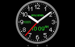 Analog Digital Hybrid Clock Face with Green LED Display and Red Second Hand HD wallpaper