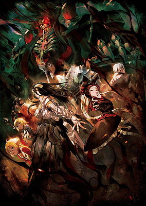 Overlord Anime Movie Poster Featuring Ainz Ooal Gown and Party Members in Dark Fantasy Setting HD phone wallpaper