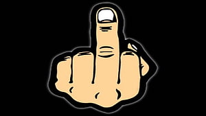 Bold Middle Finger Hand Gesture Illustration on Black Background HD wallpaper