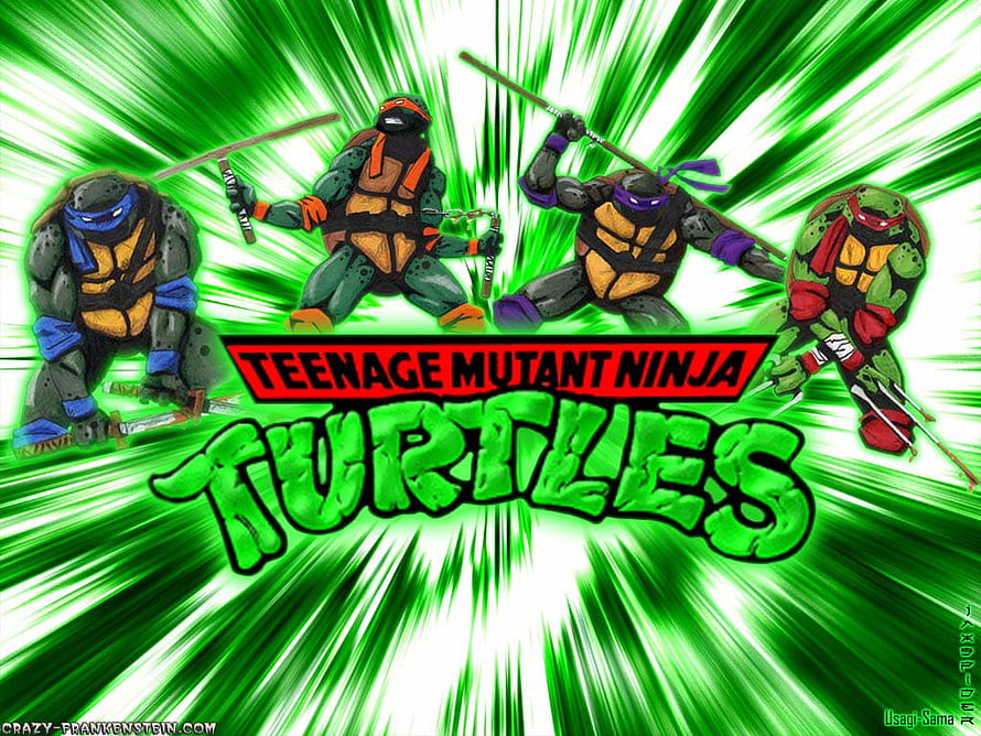 Teenage Mutant Ninja Turtles 1987 Cartoon Style Action Artwork HD wallpaper