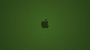Minimalist Apple Logo on Dark Green Background HD wallpaper