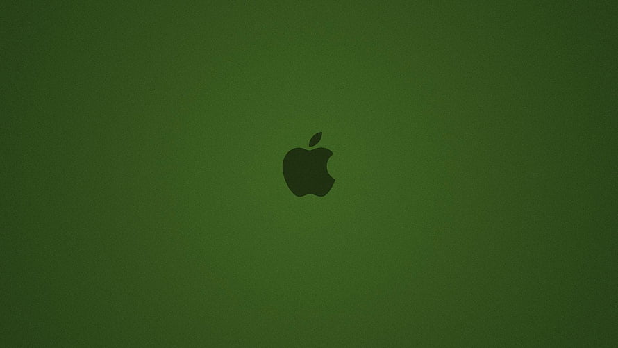 Minimalist Apple Logo on Dark Green Background HD wallpaper