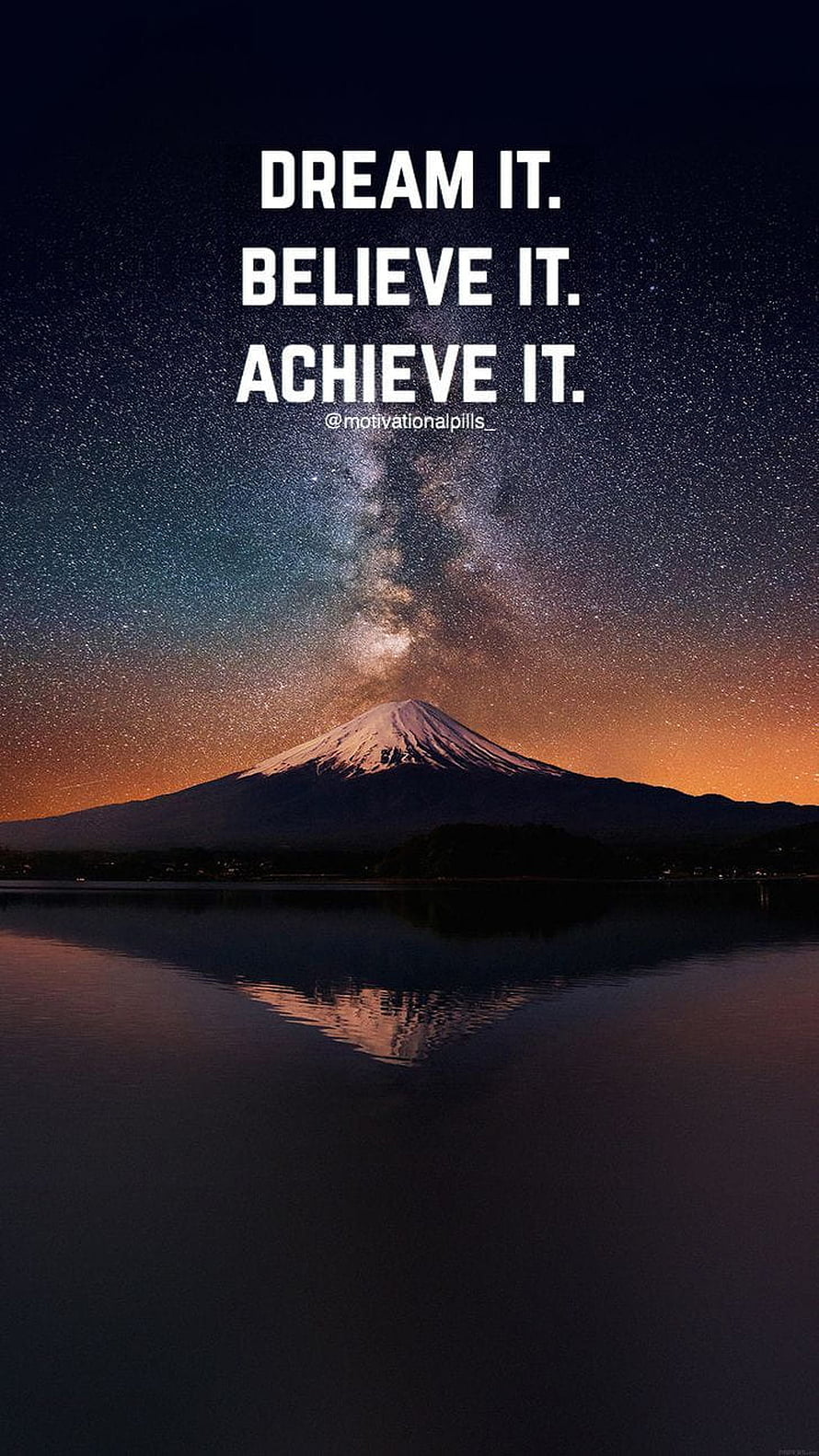 Mount Fuji Night Sky with Milky Way Reflection in Lake HD phone wallpaper