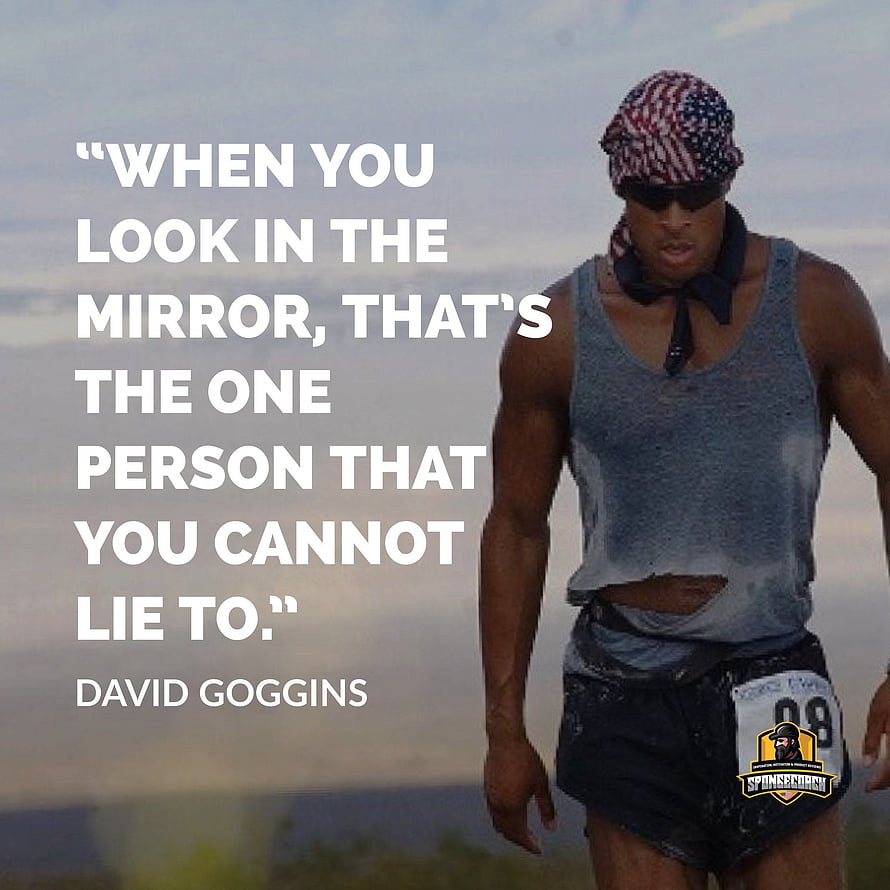 David Goggins Running in American Flag Bandana with Motivational Quote HD phone wallpaper