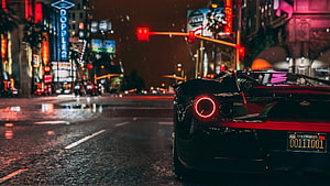 GTA 5 Roleplay Night Drive Through Neon City Streets With Sports Car HD wallpaper