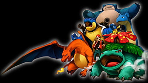 Pokemon Kanto Legendary Trio and Ash Ketchum Group Artwork HD wallpaper