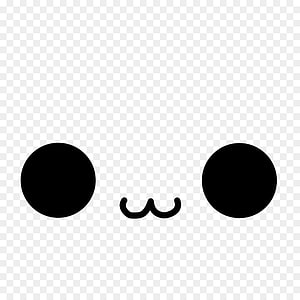 Minimalist Black Cat Face Icon with Round Eyes and W-Shaped Mouth on Transparent Background HD phone wallpaper