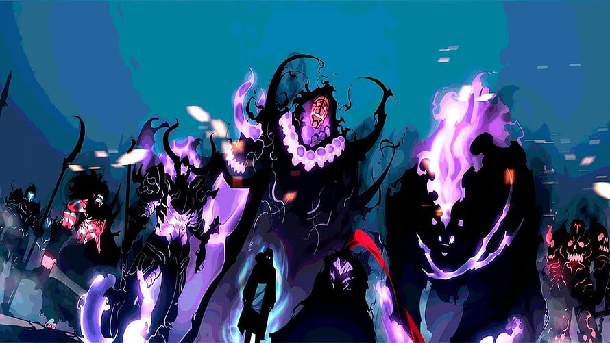 Solo Leveling Dark Demon Army Confrontation Scene HD wallpaper